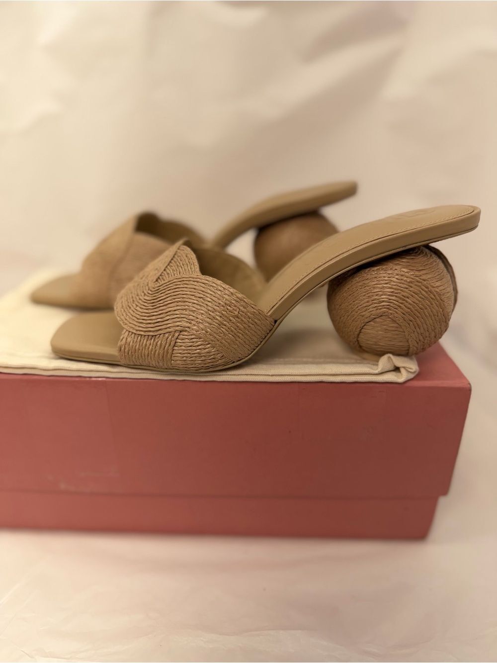 Cult Gaia Noor Sandal in Natural raatan open toe high heel - Picture 8 of 10